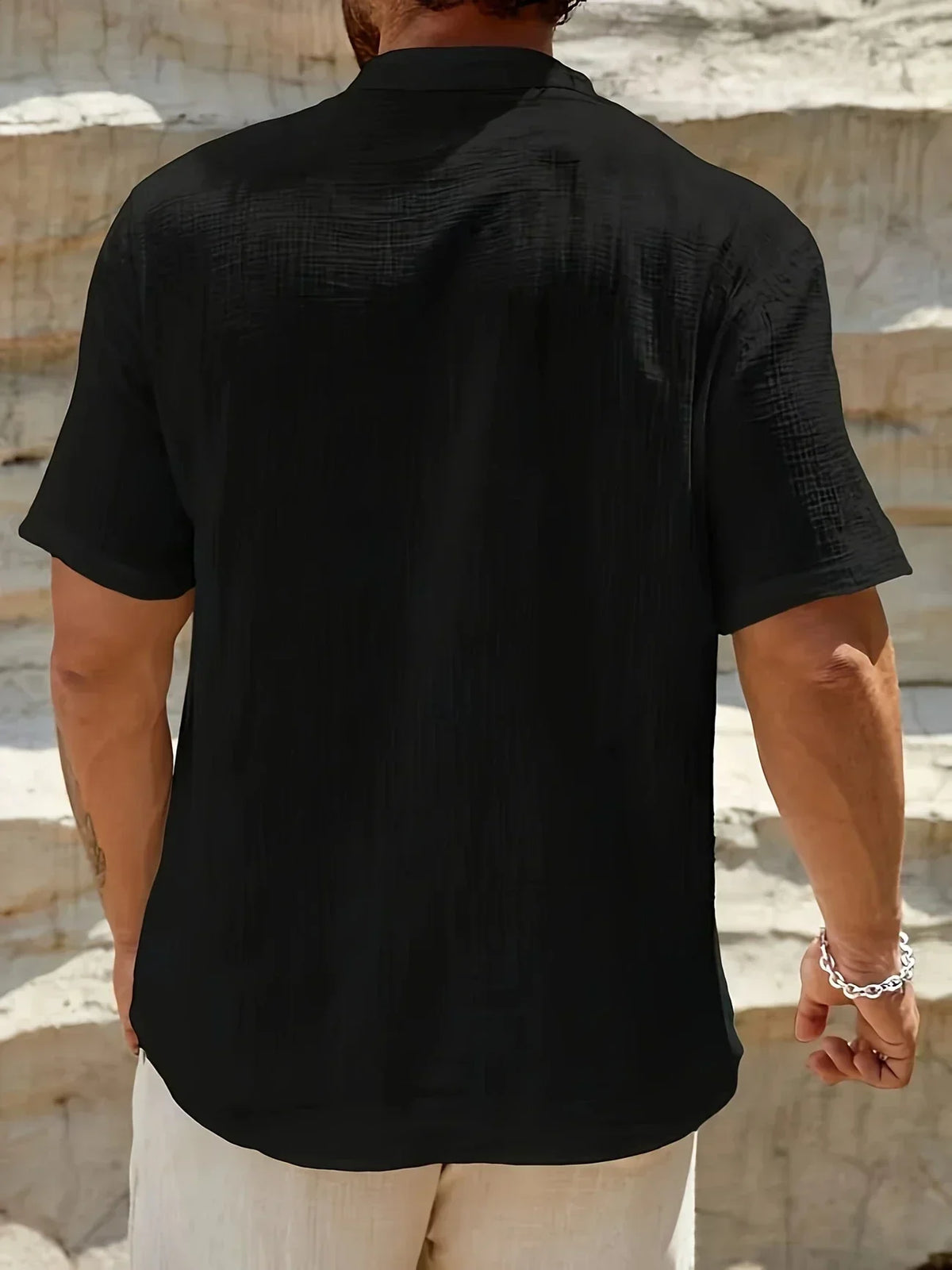 Darevo | Elegant Summer Shirt with High Collar