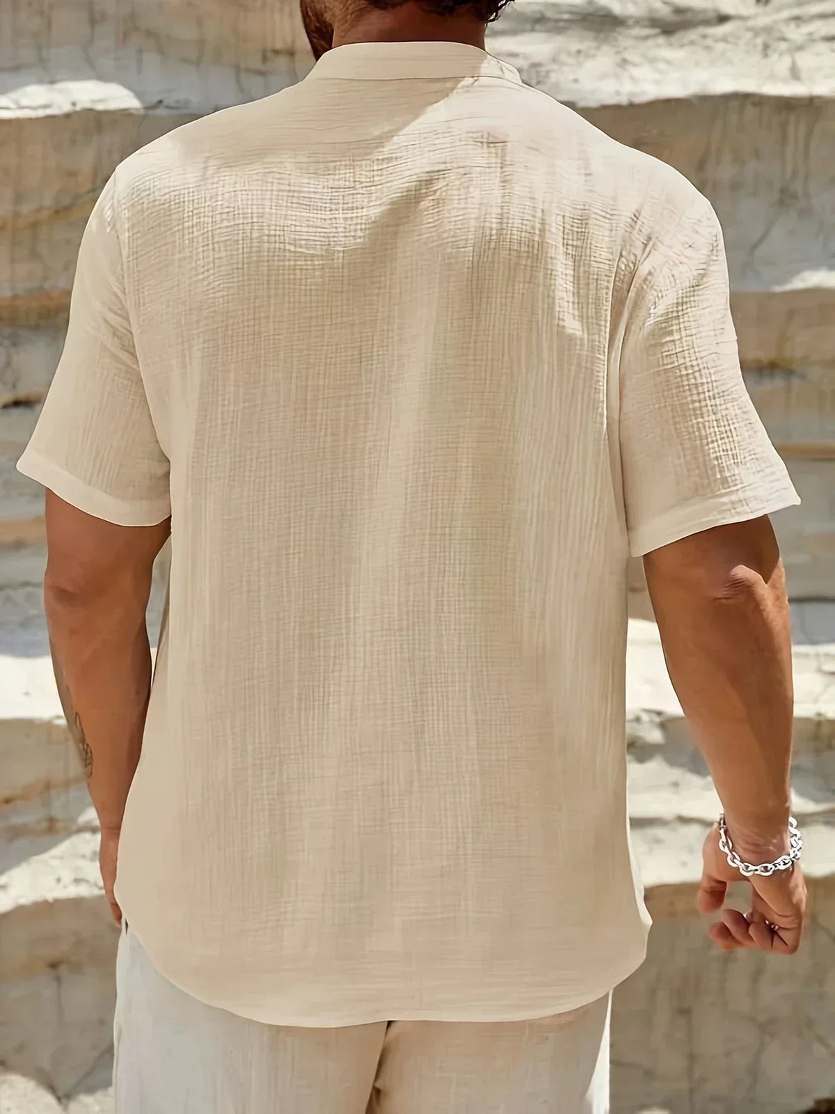 Darevo | Elegant Summer Shirt with High Collar