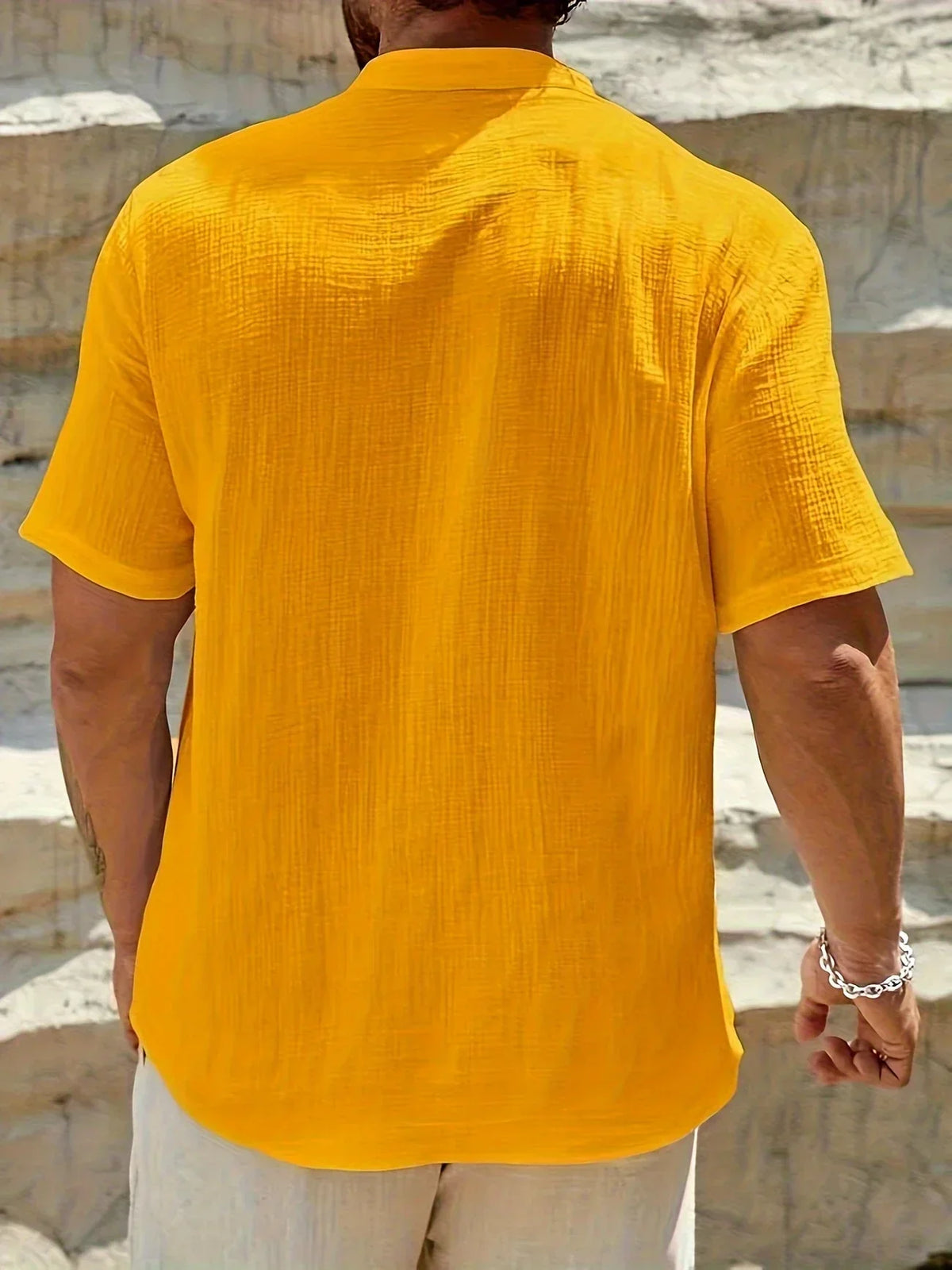 Darevo | Elegant Summer Shirt with High Collar