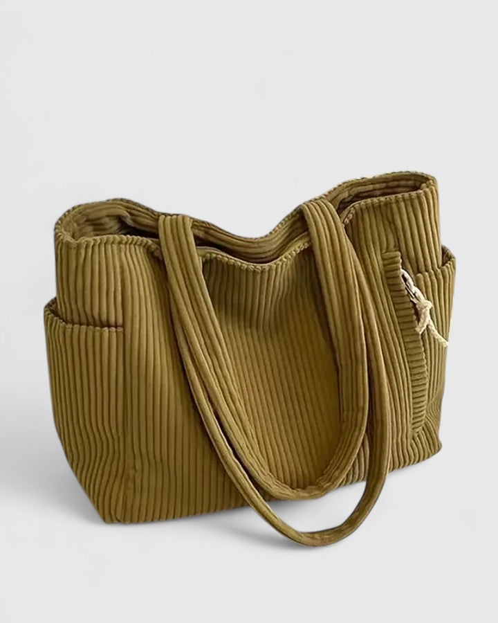 Darevo | Luxurious Ribbed Tote Bag with Cord Detail