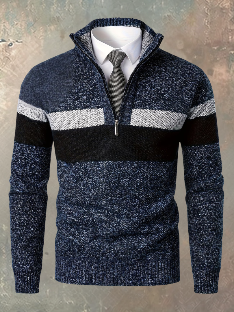 Darevo | Elegant Men's Sweater with Half Zip