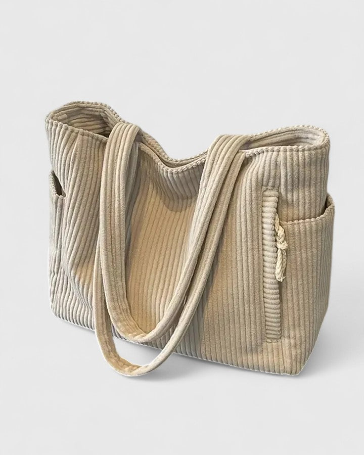 Darevo | Luxurious Ribbed Tote Bag with Cord Detail