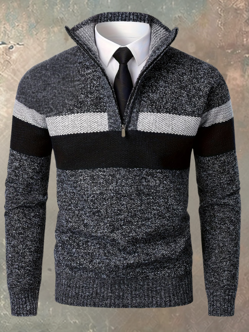 Darevo | Elegant Men's Sweater with Half Zip