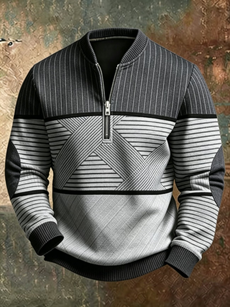 Darevo | Elegant Men's Sweater with Half Zip
