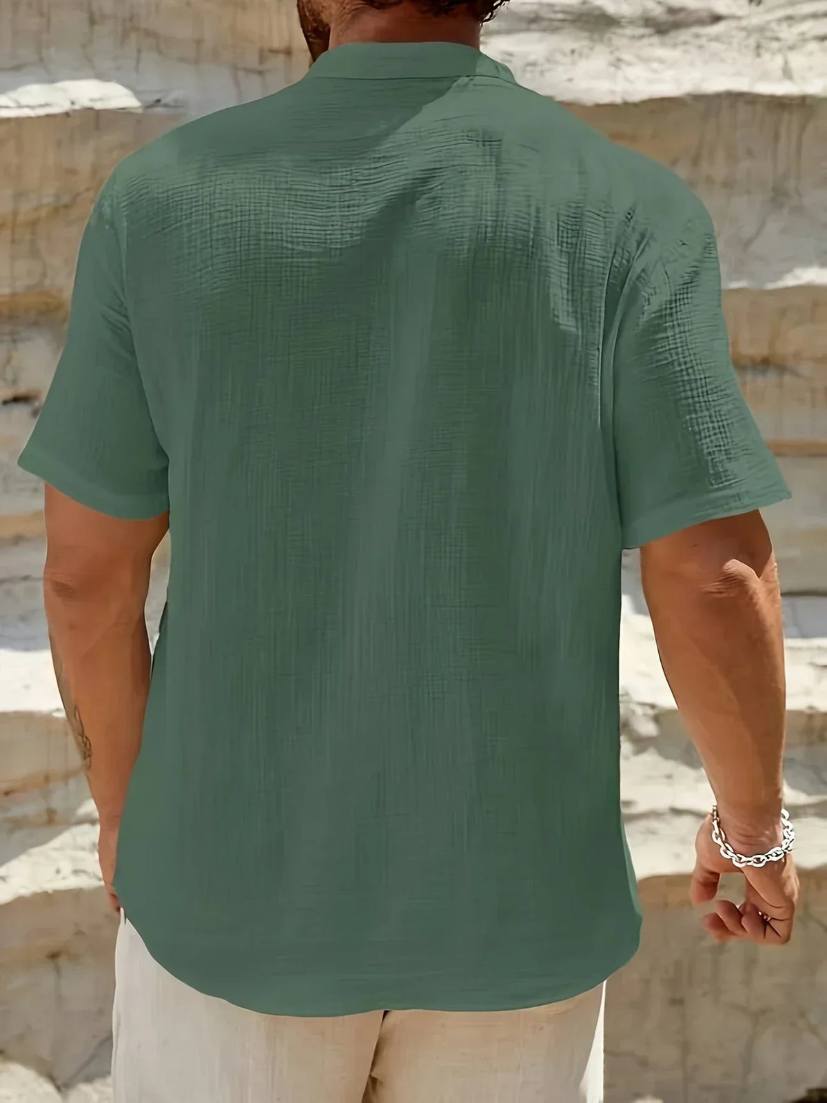 Darevo | Elegant Summer Shirt with High Collar