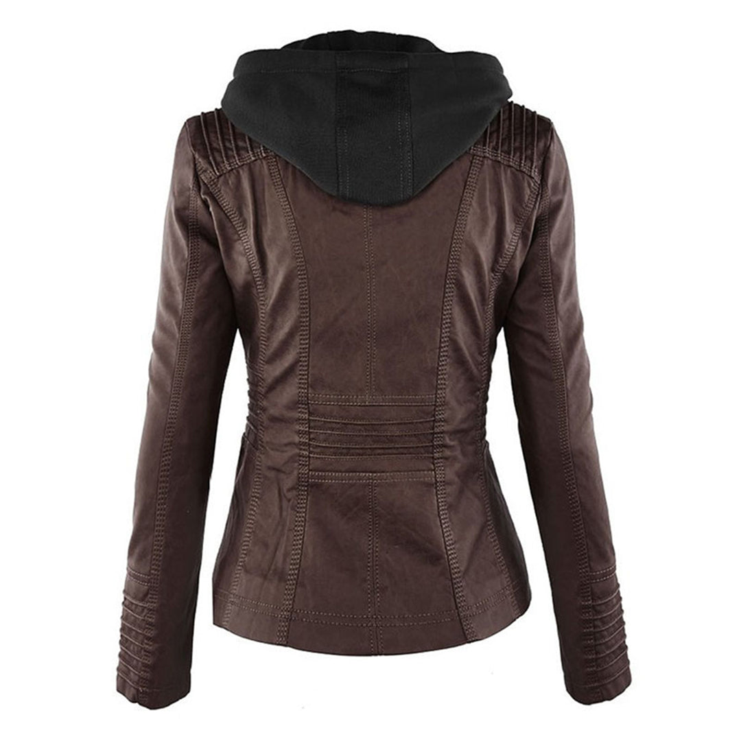 Darevo | Modern Leather Jacket with Hood