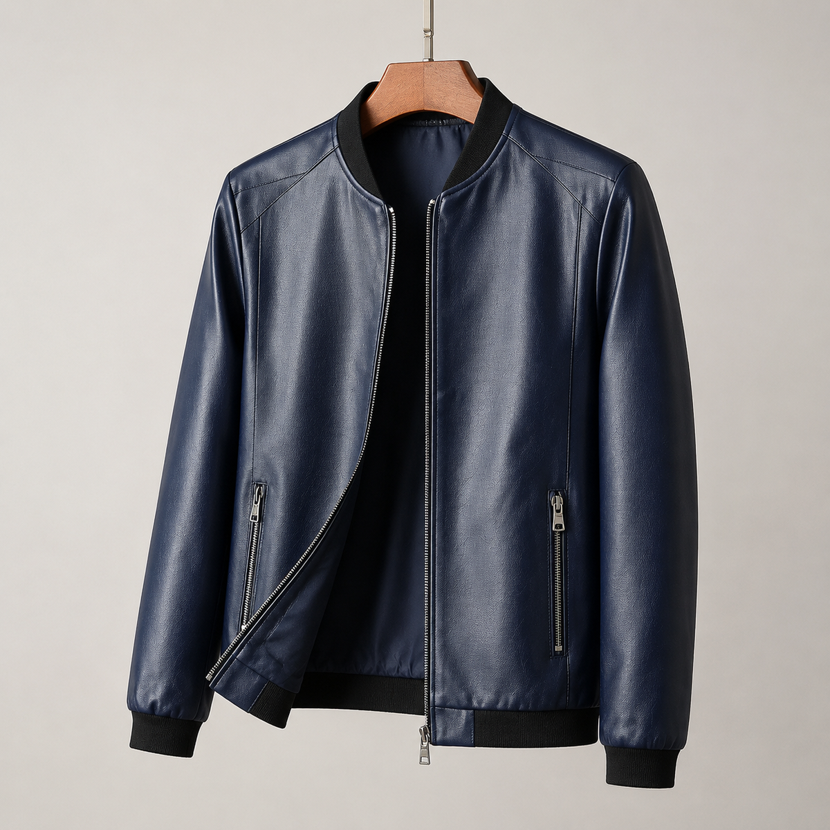 Darevo | Leather Bomber Jacket