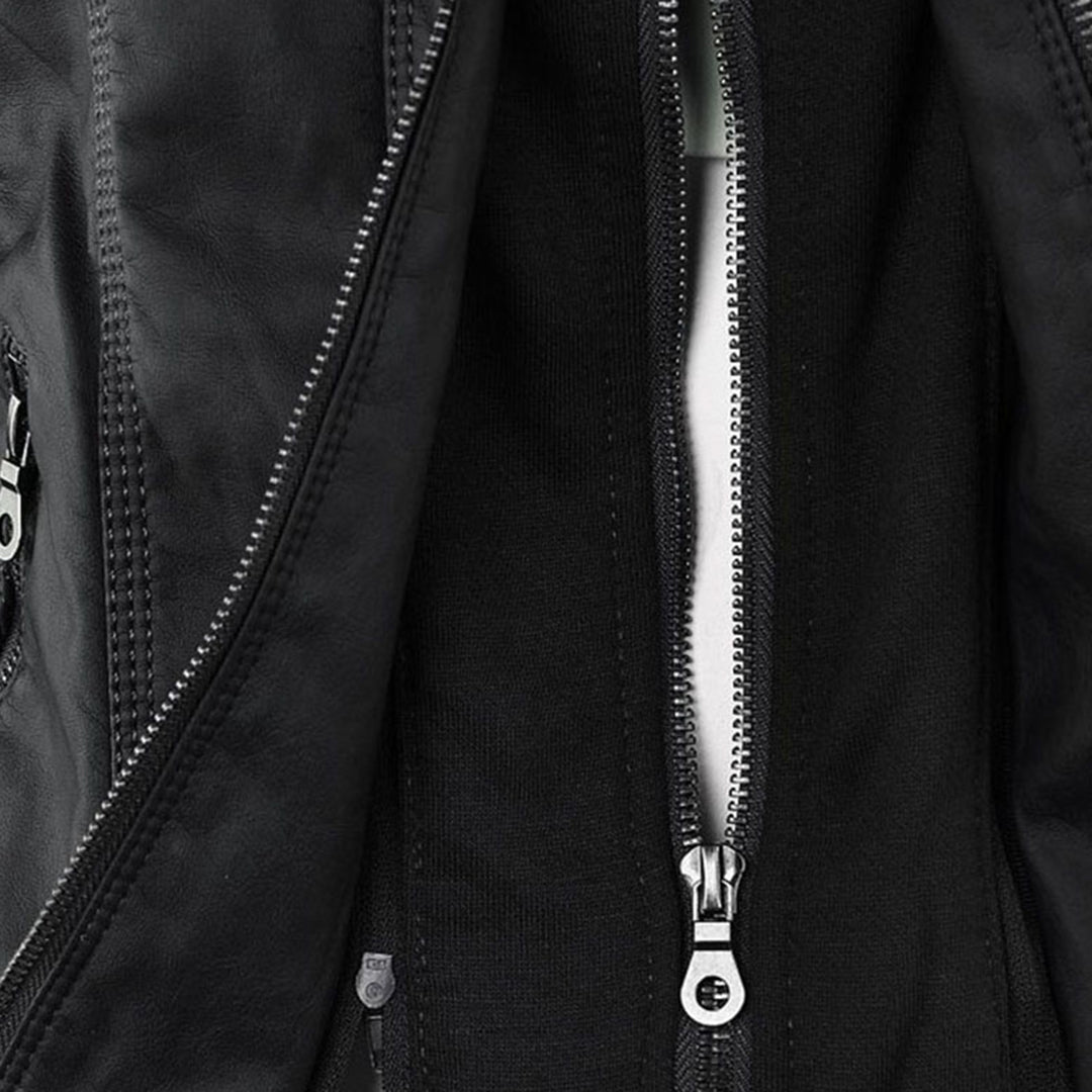 Darevo | Modern Leather Jacket with Hood