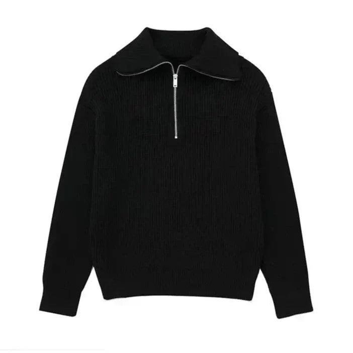 Darevo | Striped Zip Sweater