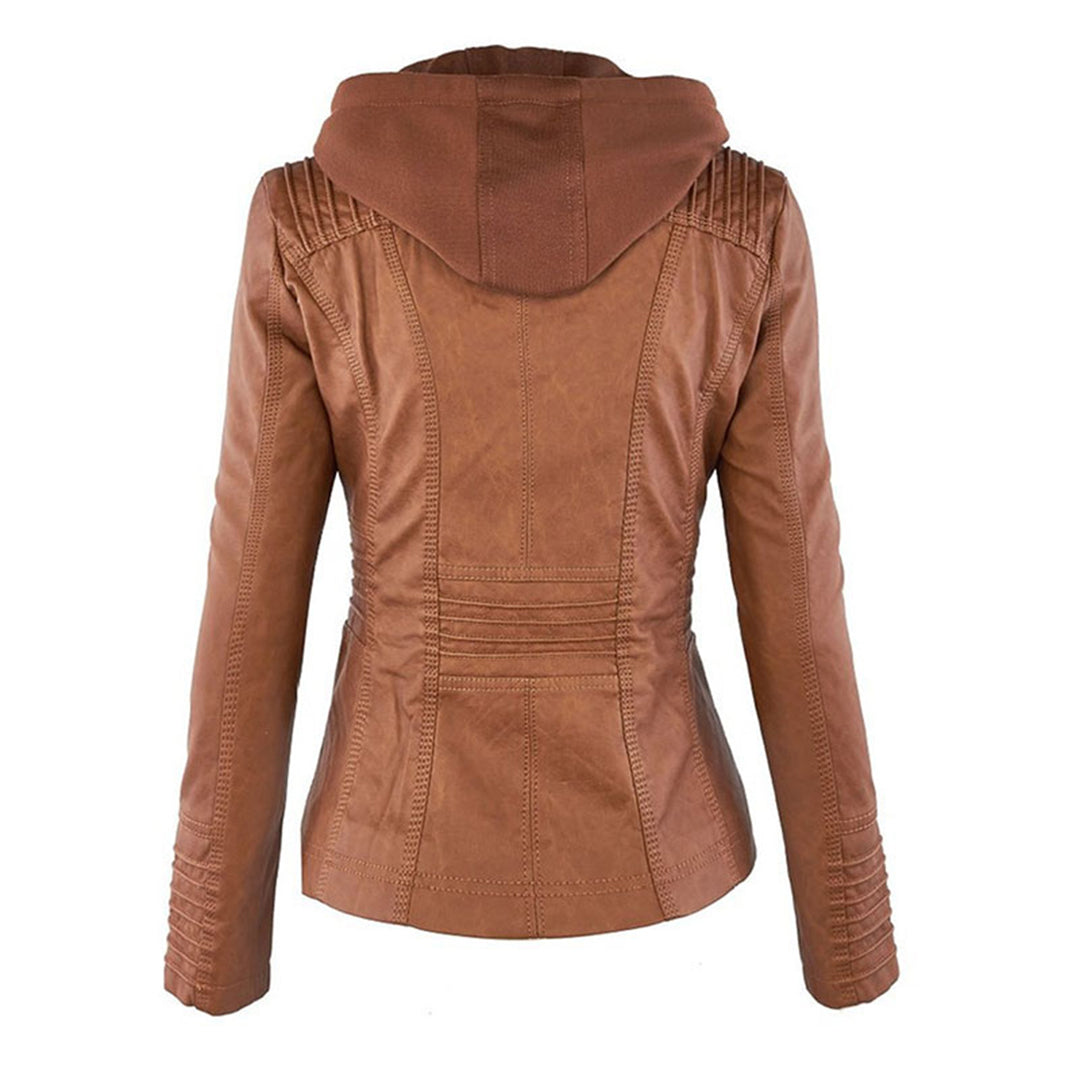 Darevo | Modern Leather Jacket with Hood