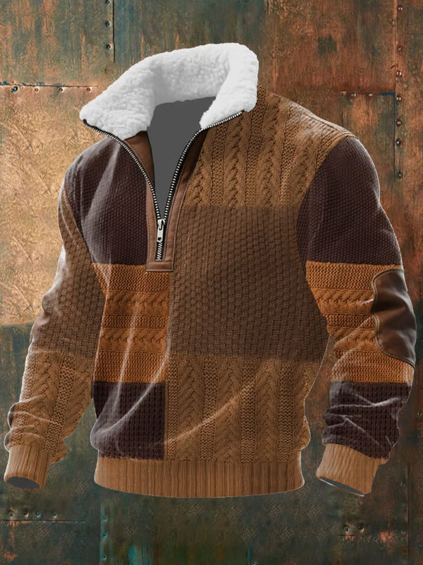 Troy | Zip-Up Sweater with a High Fur-Trimmed Collar