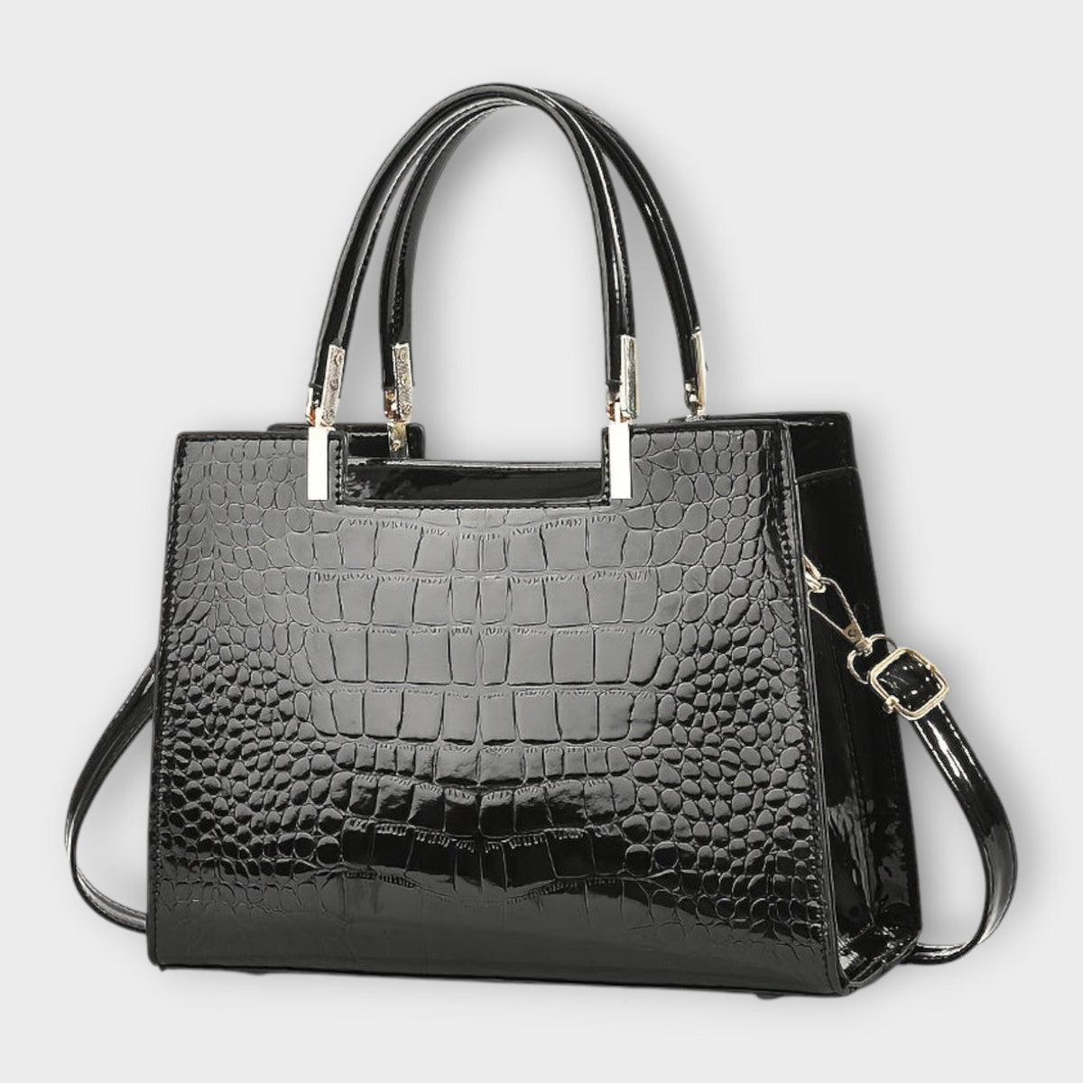 Darevo | Glossy Crocodile Pattern Handbag