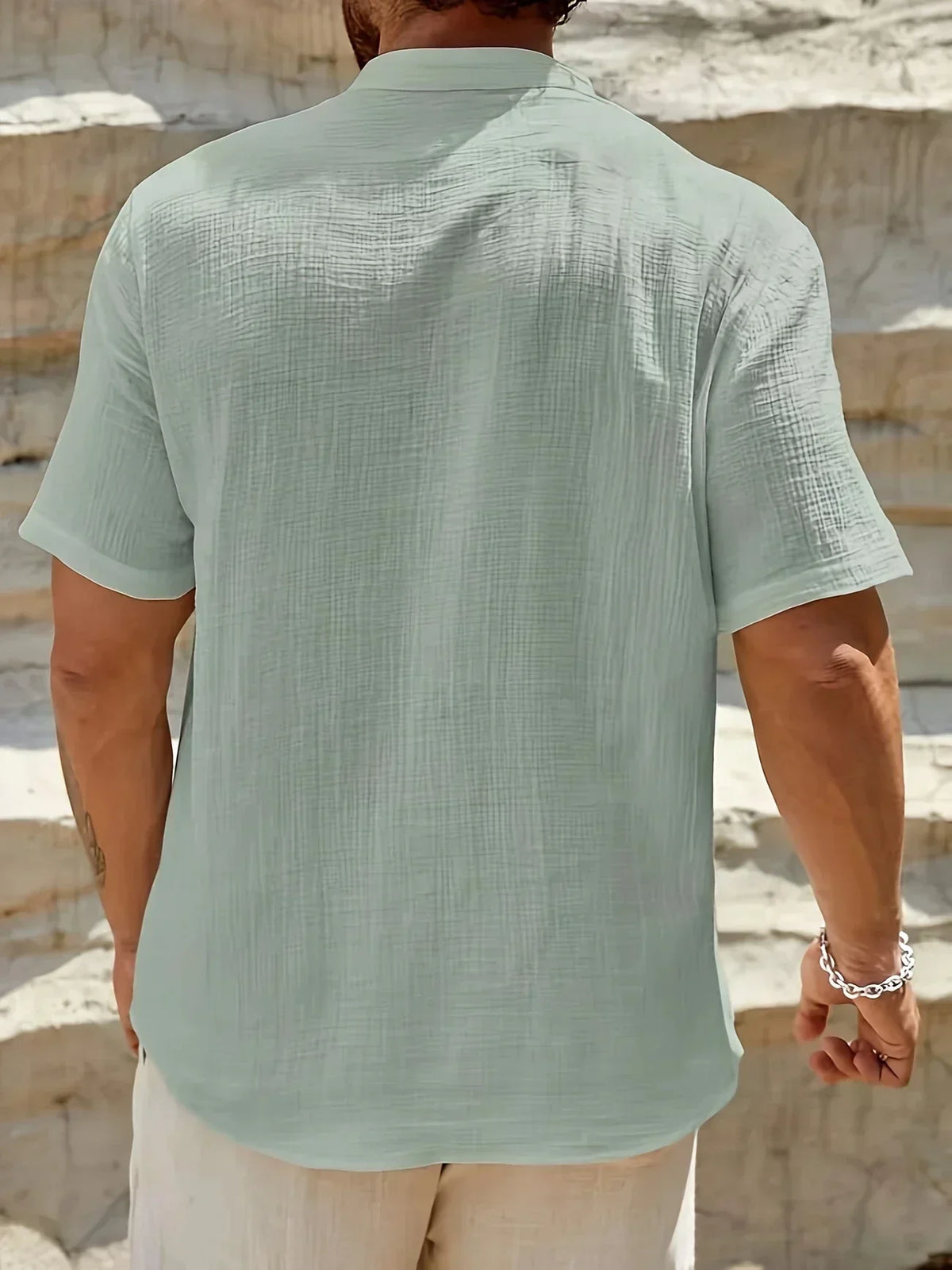Darevo | Elegant Summer Shirt with High Collar