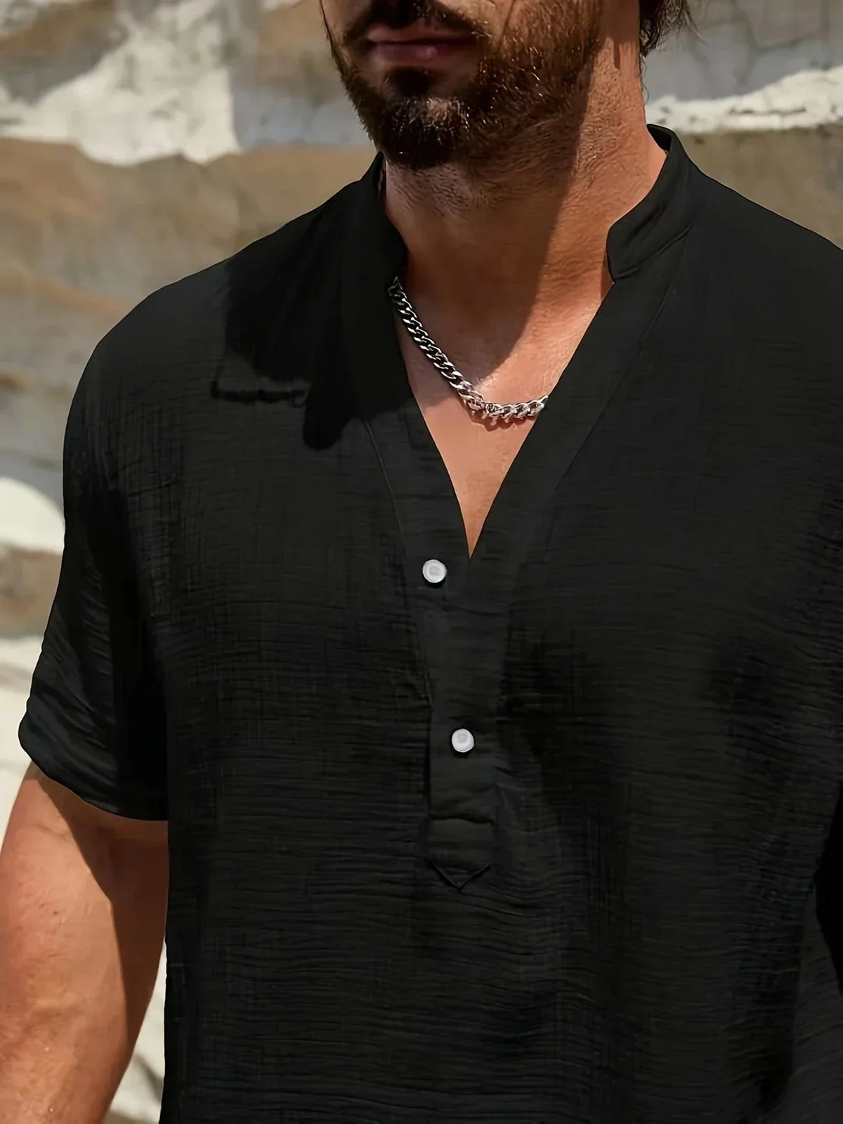 Darevo | Elegant Summer Shirt with High Collar