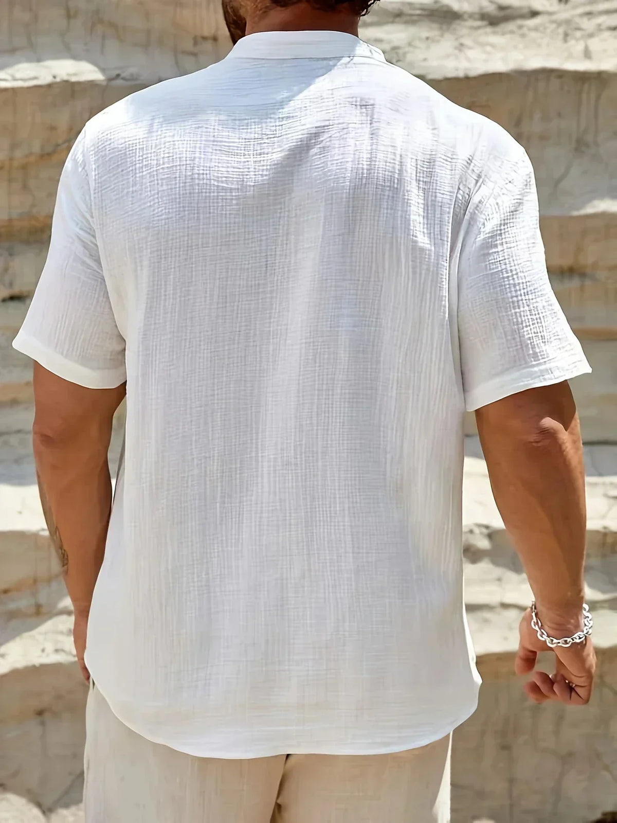 Darevo | Elegant Summer Shirt with High Collar