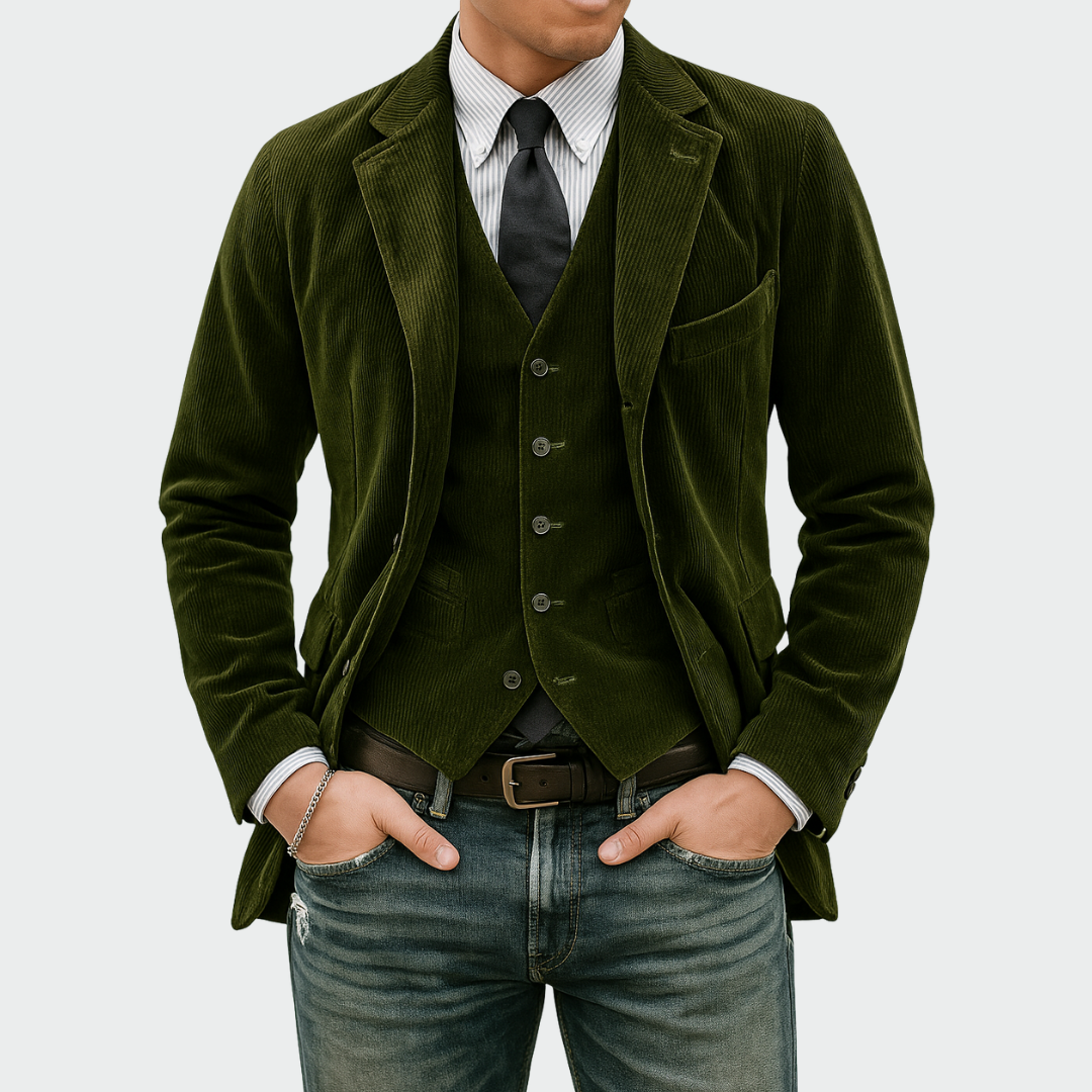 Darevo | Velvet Blazer & Waistcoat Set