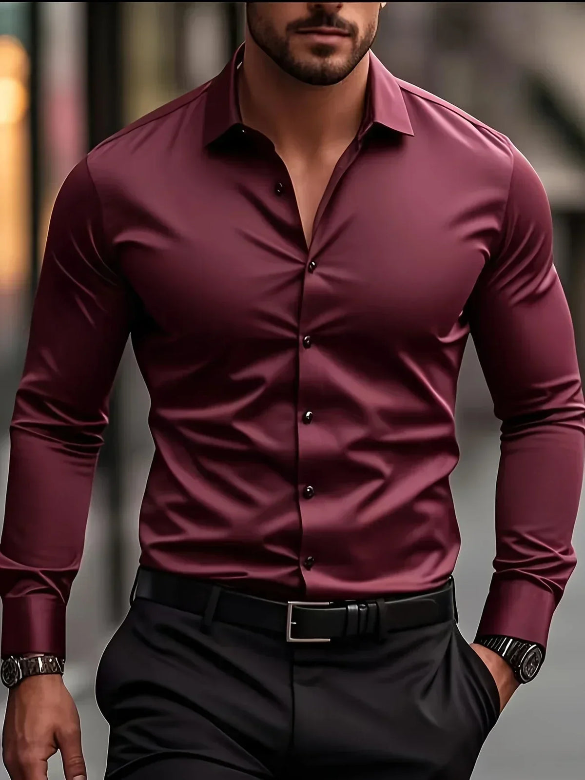 Darevo | Elegant Long Sleeve Button-Up Shirt