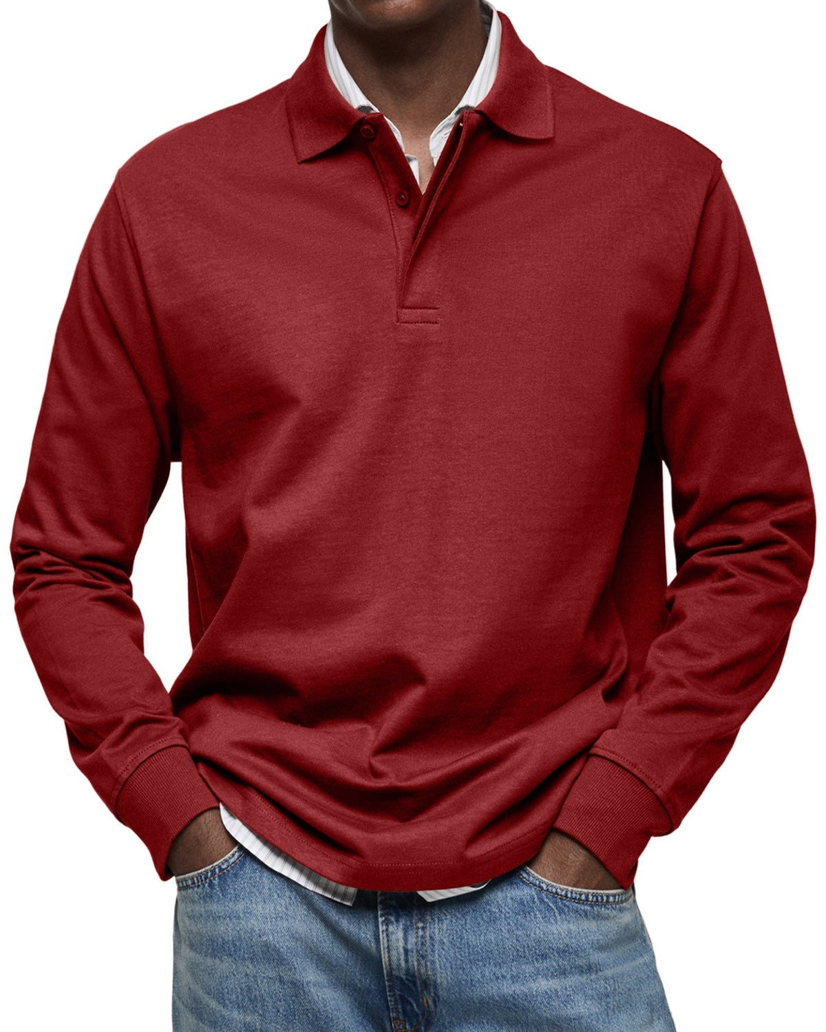 Darevo | Casual Long Sleeve Polo Shirt