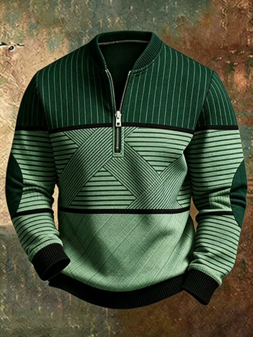 Darevo | Elegant Men's Sweater with Half Zip