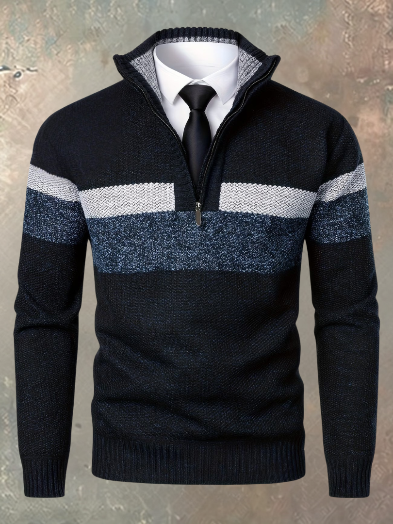 Darevo | Elegant Men's Sweater with Half Zip