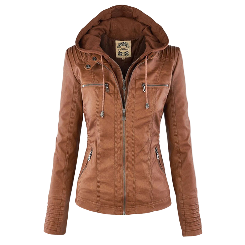 Darevo | Modern Leather Jacket with Hood