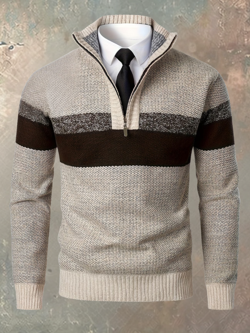 Darevo | Elegant Men's Sweater with Half Zip