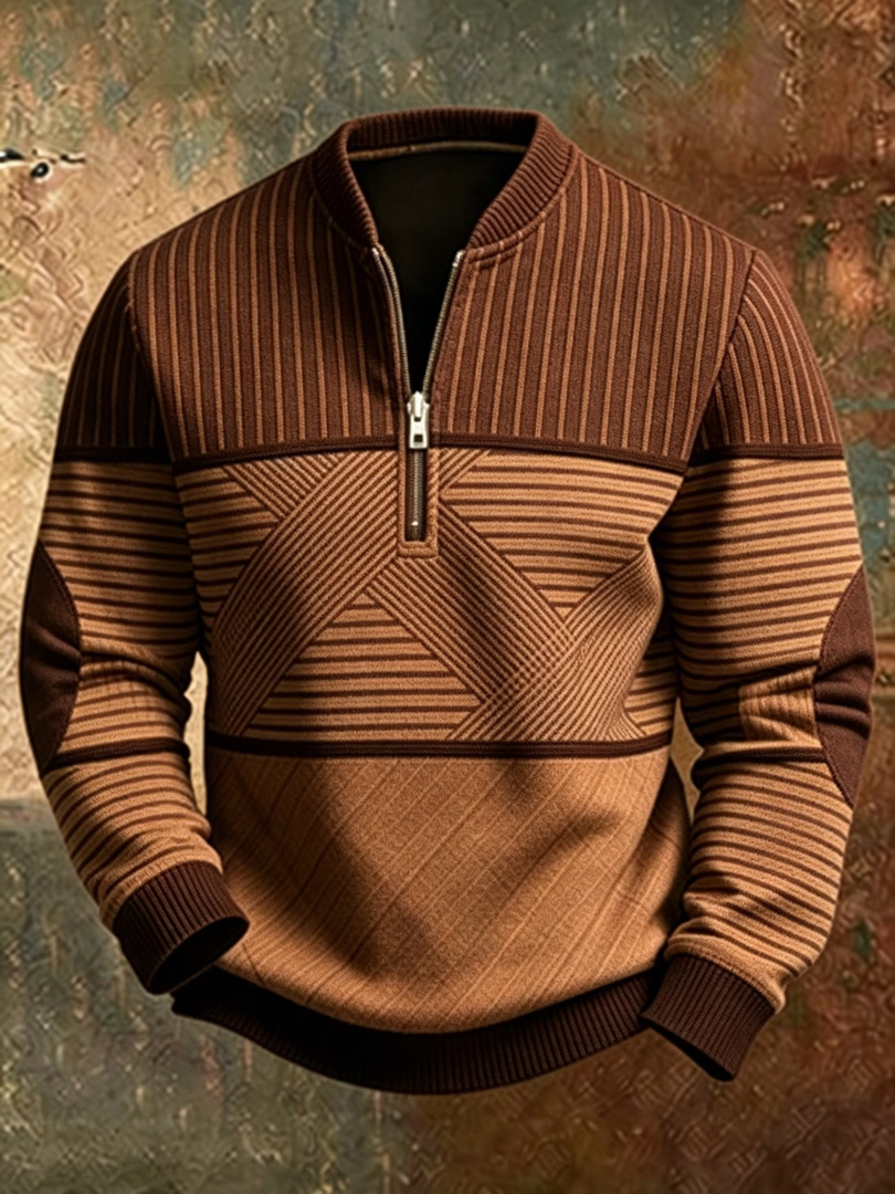 Darevo | Elegant Men's Sweater with Half Zip