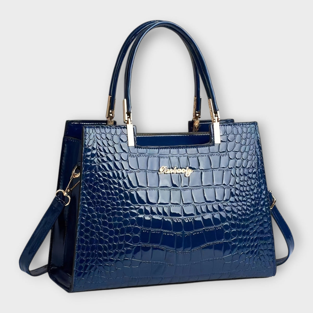 Darevo | Glossy Crocodile Pattern Handbag