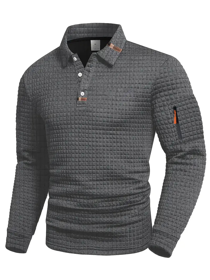 Bruce | Textured Polo with Pocket on the Sleeve