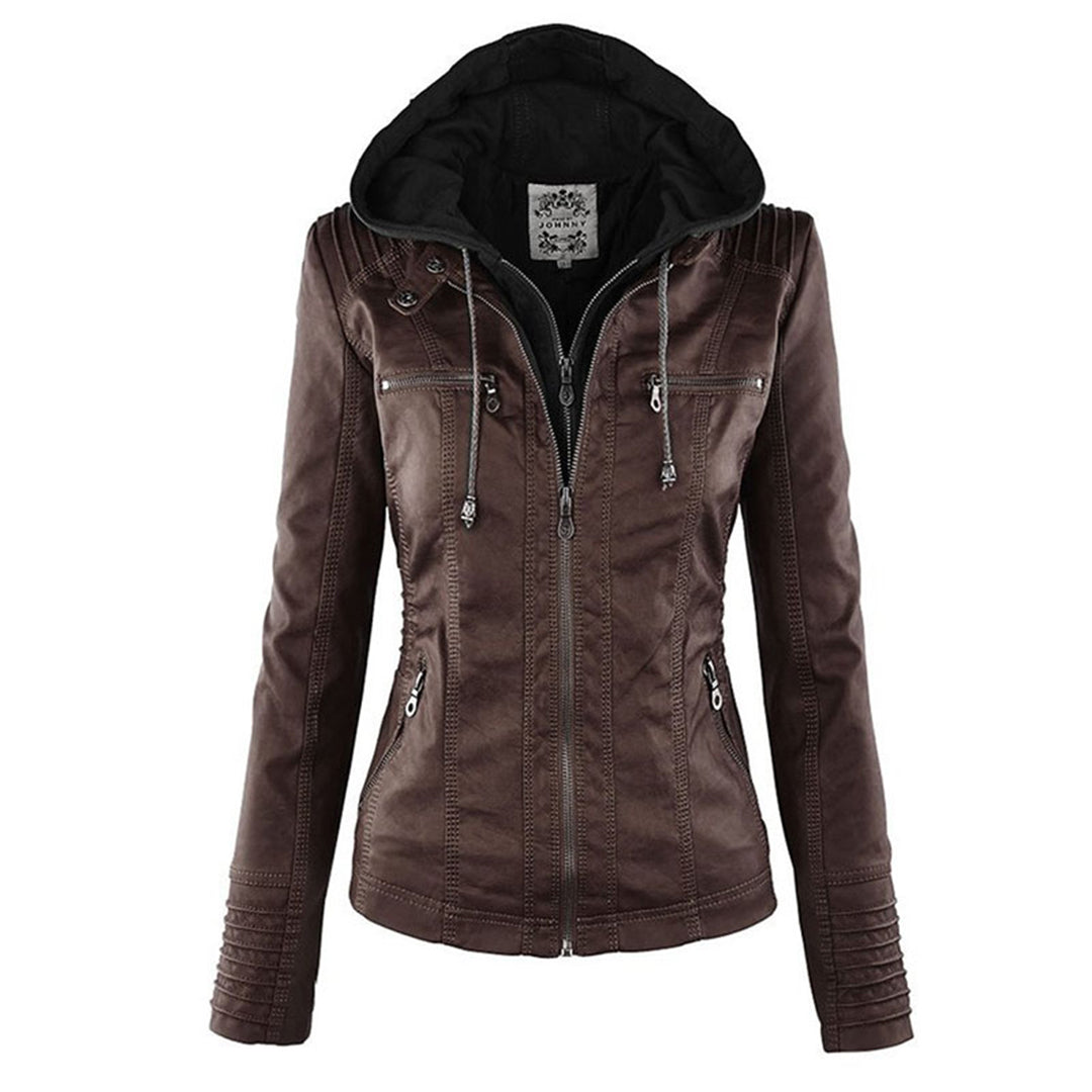 Darevo | Modern Leather Jacket with Hood