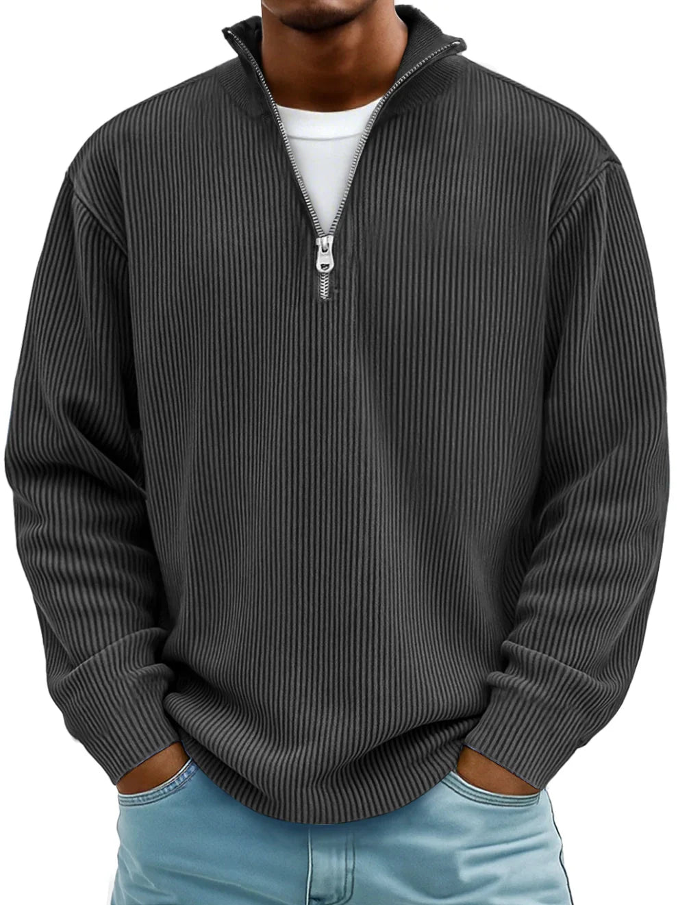Darevo | Ribbed Zip Sweater