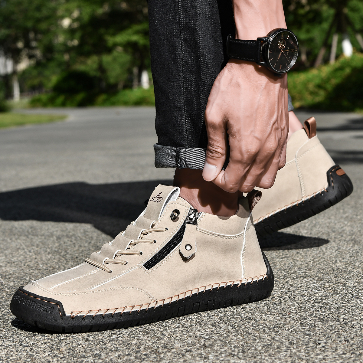 Barrett | Nubuck Shoes with Zipper for Men