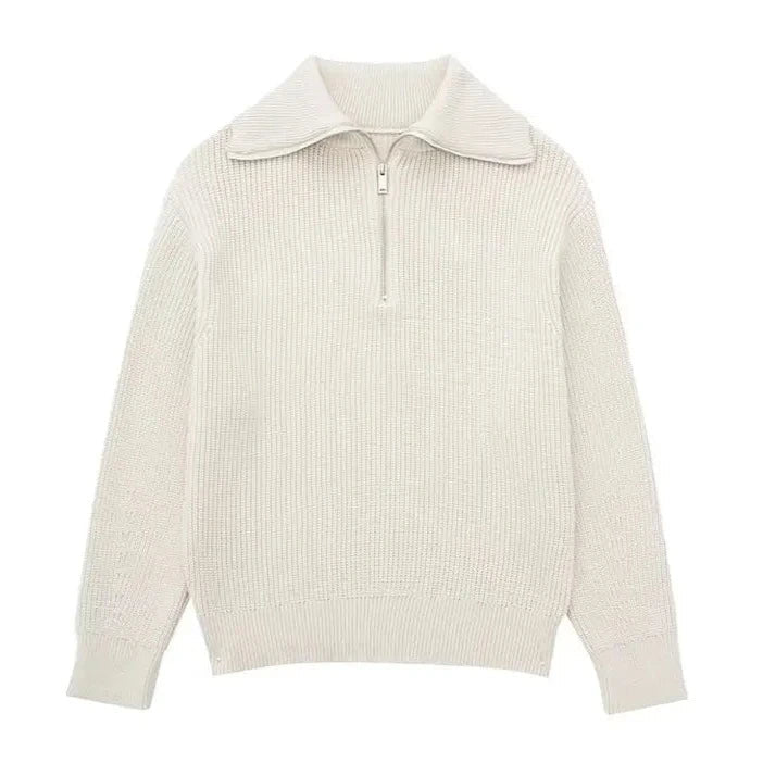 Darevo | Striped Zip Sweater