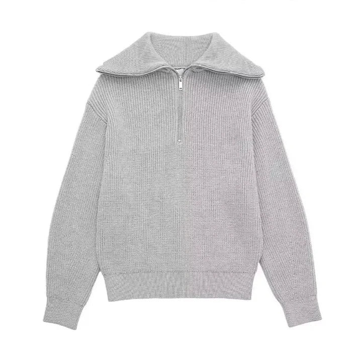 Darevo | Striped Zip Sweater
