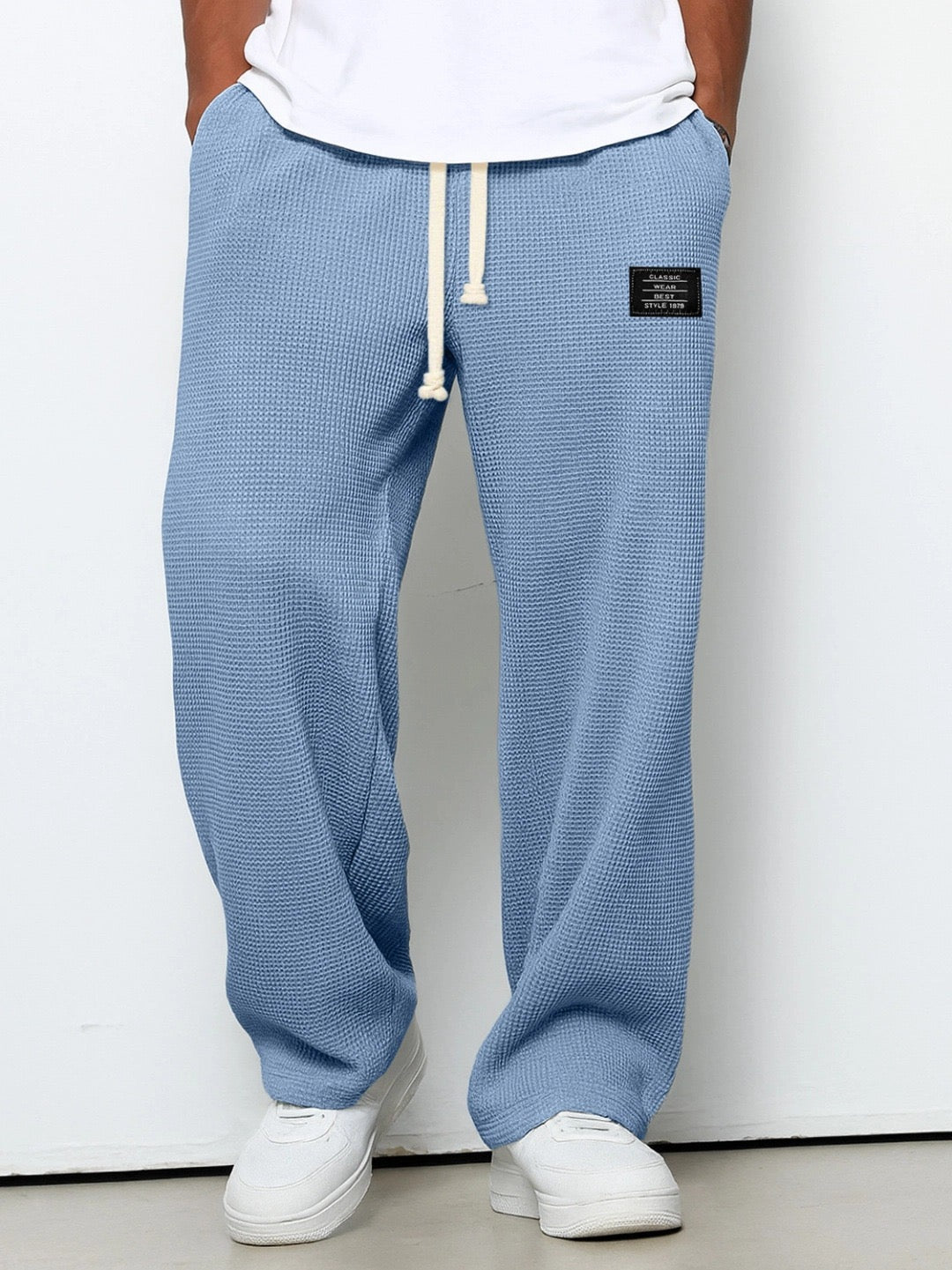Roger | Casual Waffle Knit Pants with Drawstring