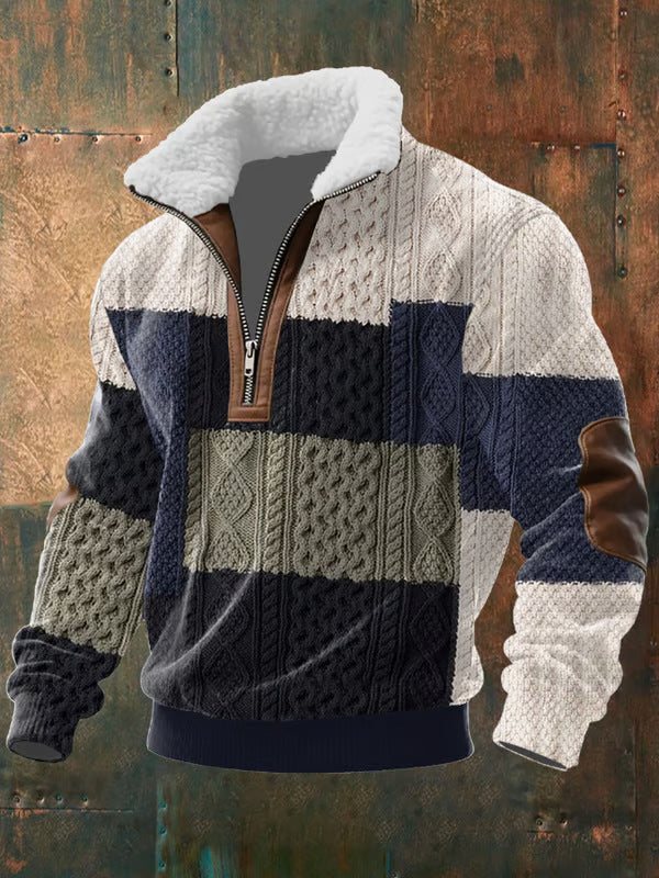 Louis | Zip-Up Sweater with a High Fur-Trimmed Collar