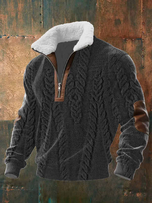 Ricardo | Zip-Up Sweater with a High Fur-Trimmed Collar