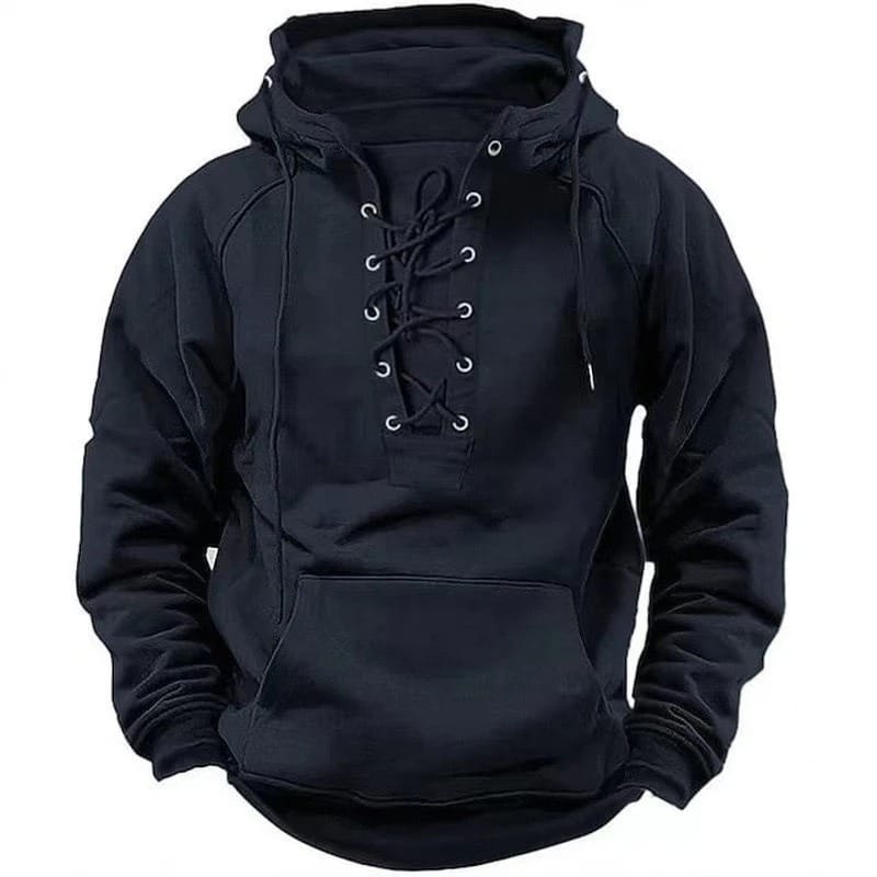 Darevo | Lace-up hoodie with a kangaroo pocket