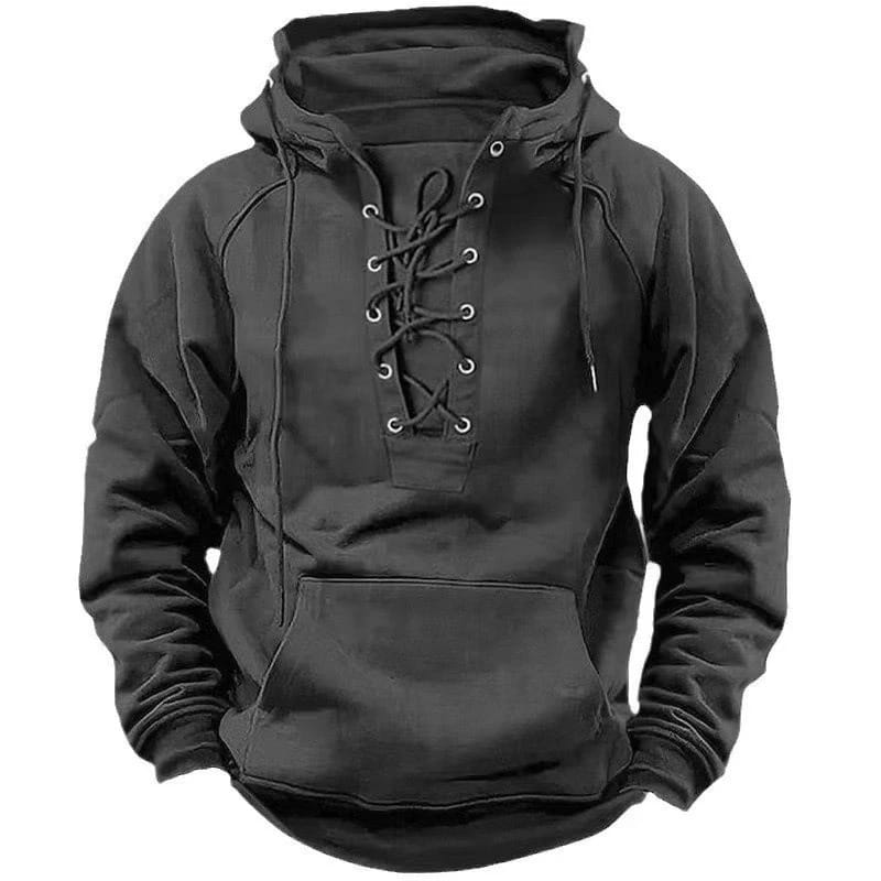 Darevo | Lace-up hoodie with a kangaroo pocket