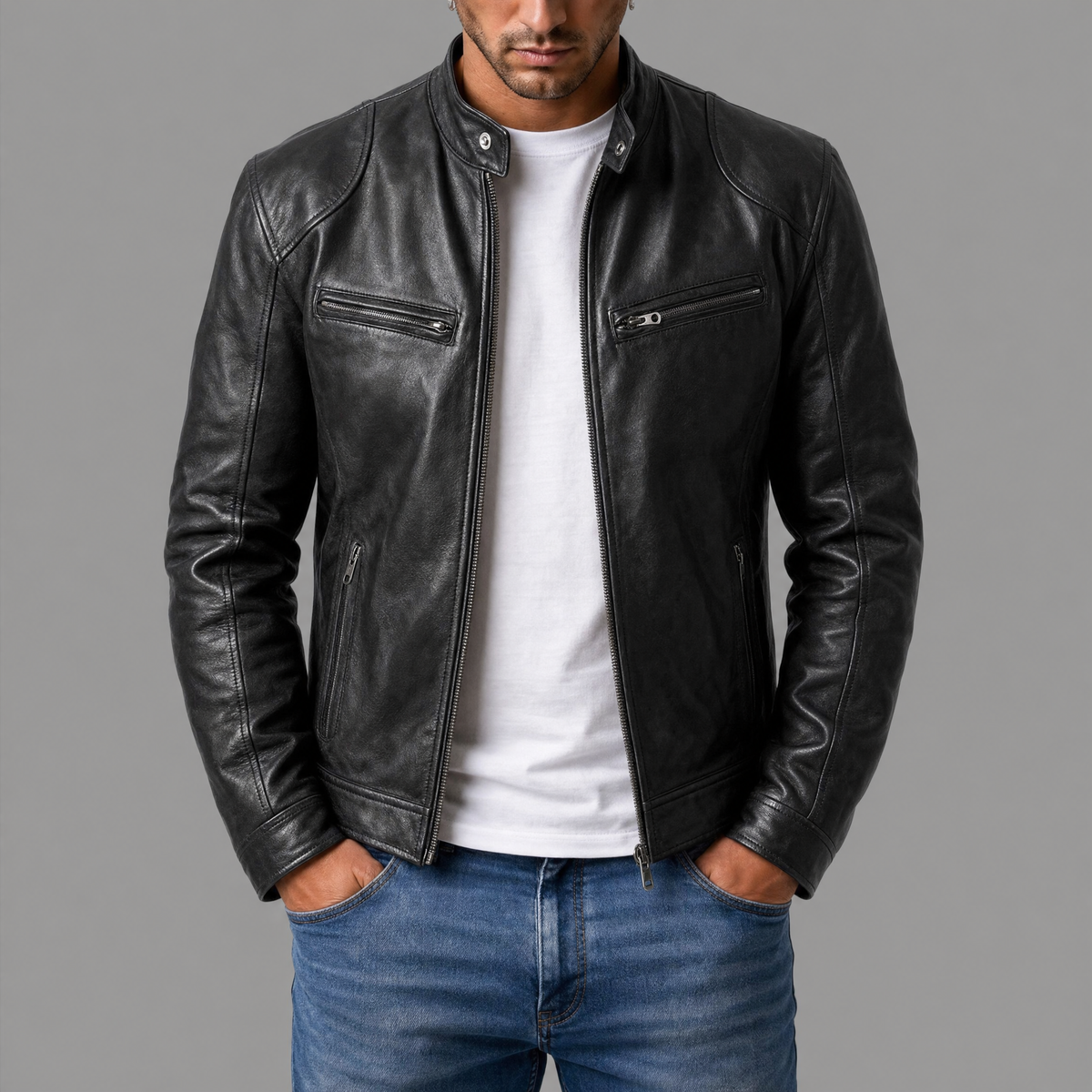 Darevo | Casual Leather Jacket