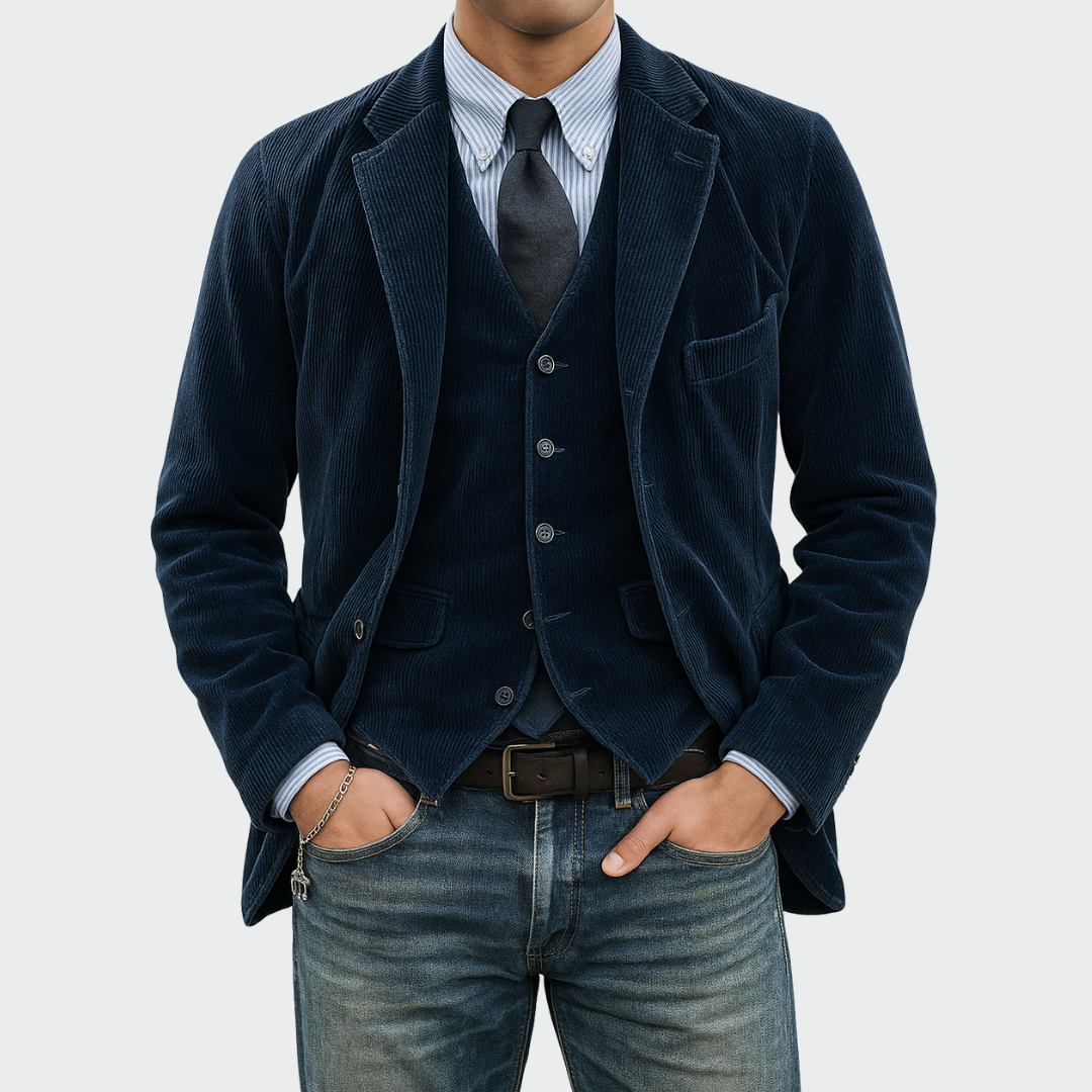 Darevo | Velvet Blazer & Waistcoat Set