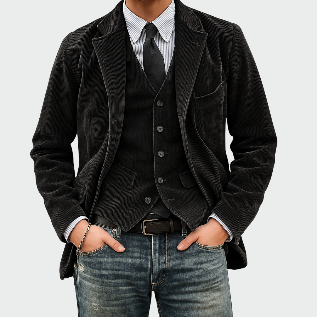 Darevo | Velvet Blazer & Waistcoat Set