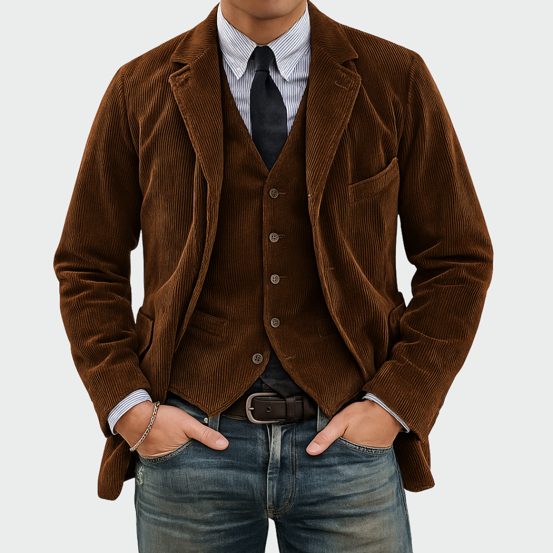 Darevo | Velvet Blazer & Waistcoat Set