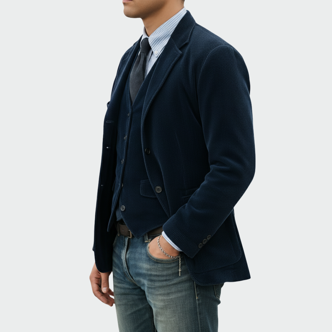 Darevo | Velvet Blazer & Waistcoat Set